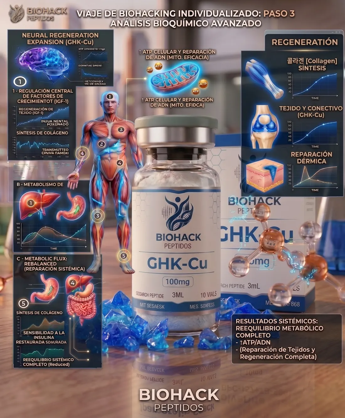 CHK-CU (GHK-Cu) 100mg — zonas de accion
